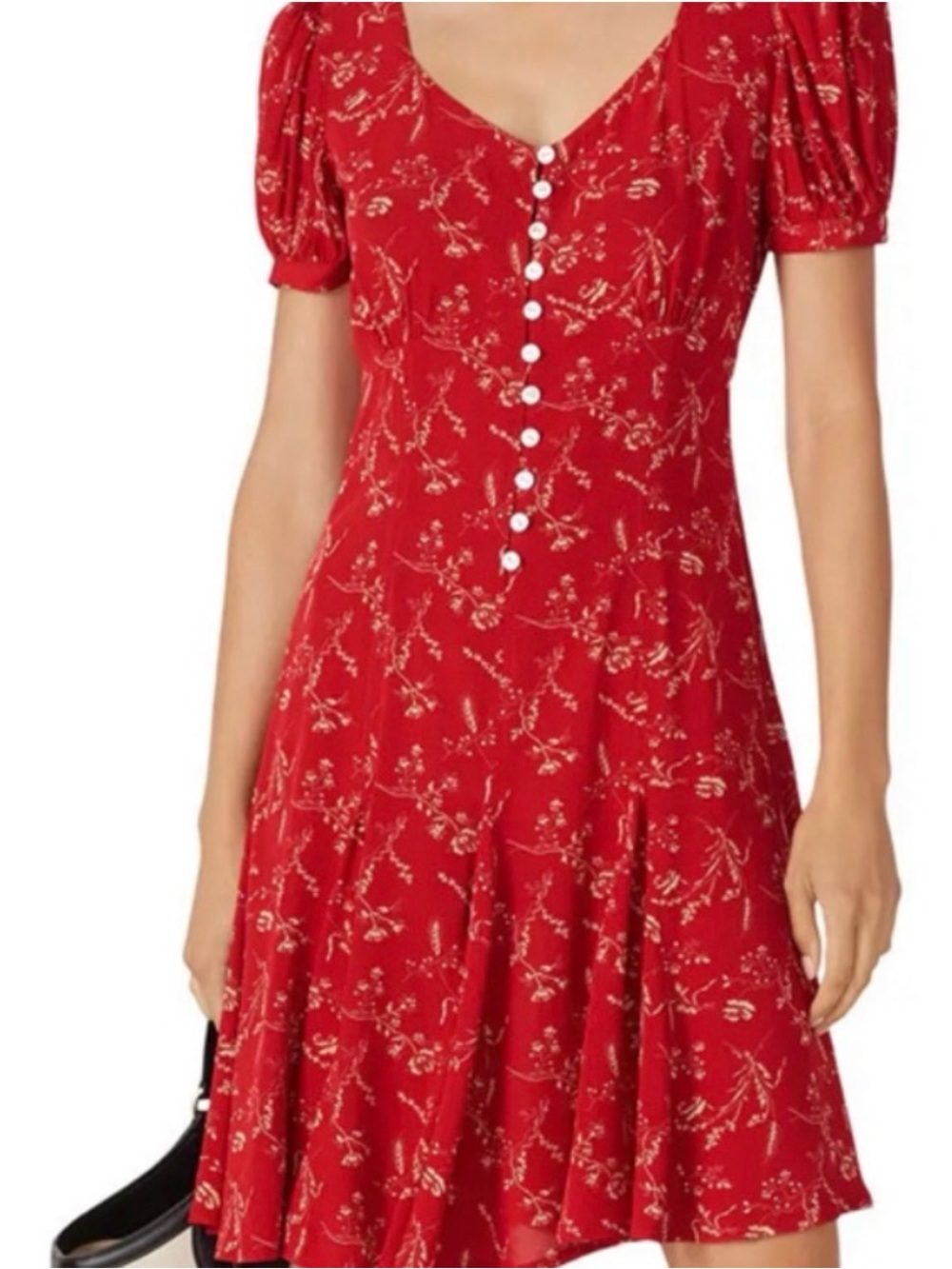 NWT Polo Ralph Lauren Printed Short-Sleeve Dress in Tender Red Floral Size 14